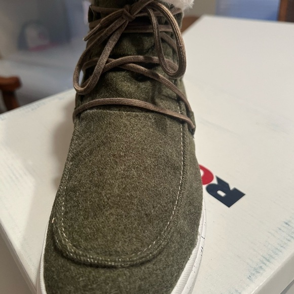 NIB Romika Womens Sz 9 Helsinki 01 Ankle Fleece Faux Fur Boot Olive Green Lace - Picture 3 of 6